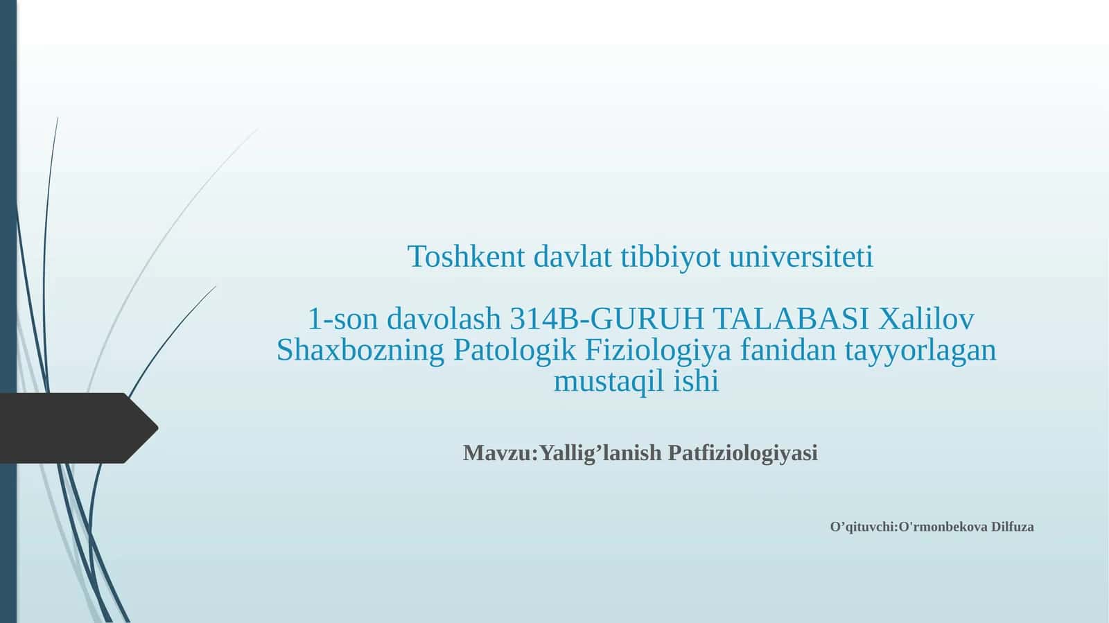 Yallig’lanishPatfiziologiyasi