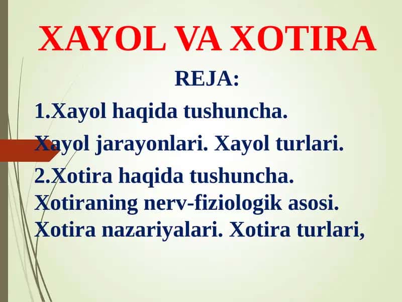 XAYOL VA XOTIRA