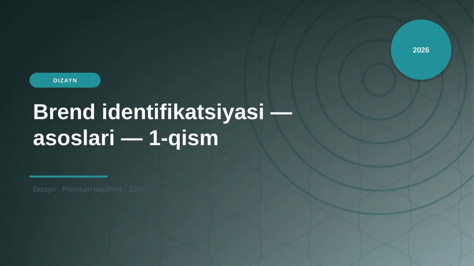 Brend identifikatsiyasi — asoslari — 1-qism