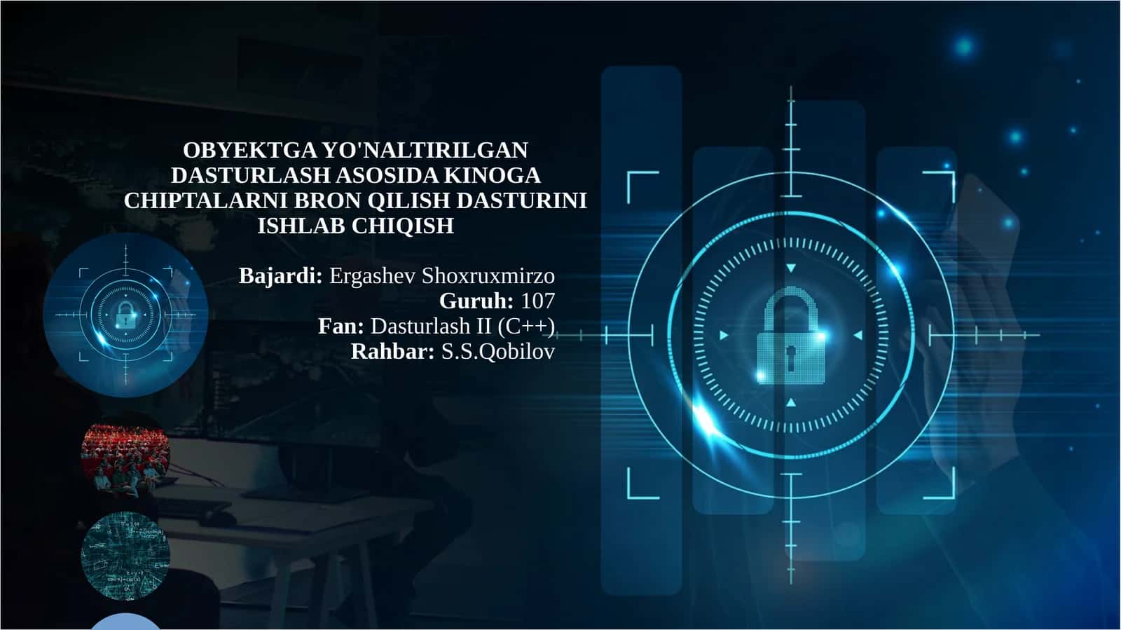 Kurs ishi uchun slayd shablon
