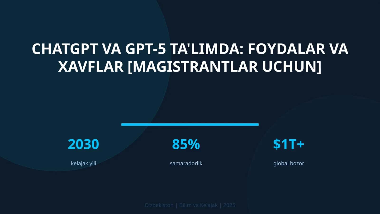ChatGPT va GPT-5 ta'limda: foydalar va xavflar [magistrantlar uchun]