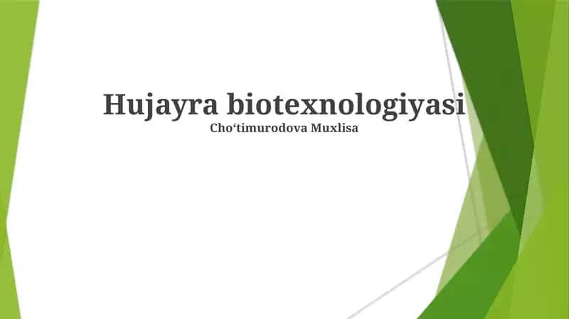 Hujayra biotexnologiyasi
