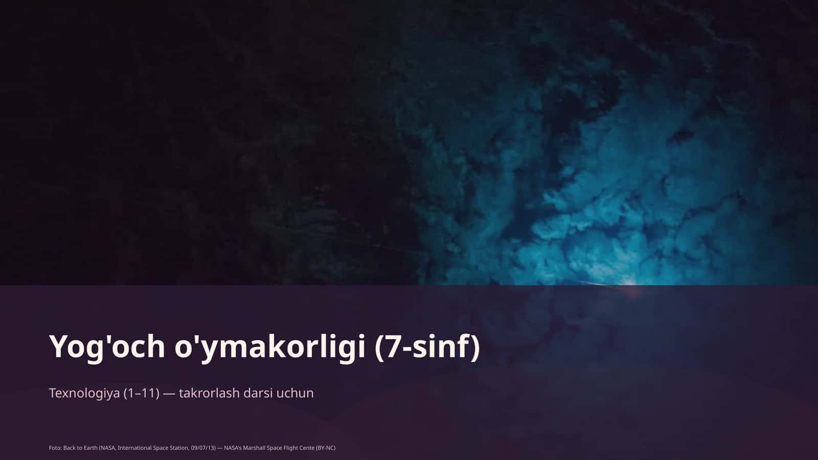 Yog'och o'ymakorligi (7-sinf)