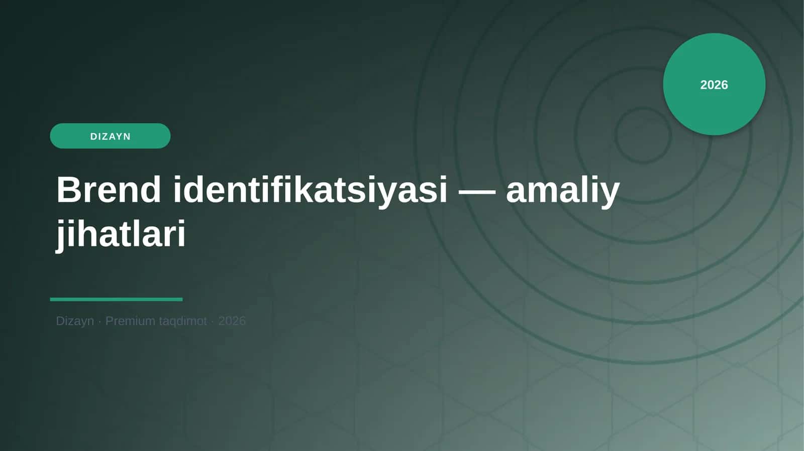 Brend identifikatsiyasi — amaliy jihatlari