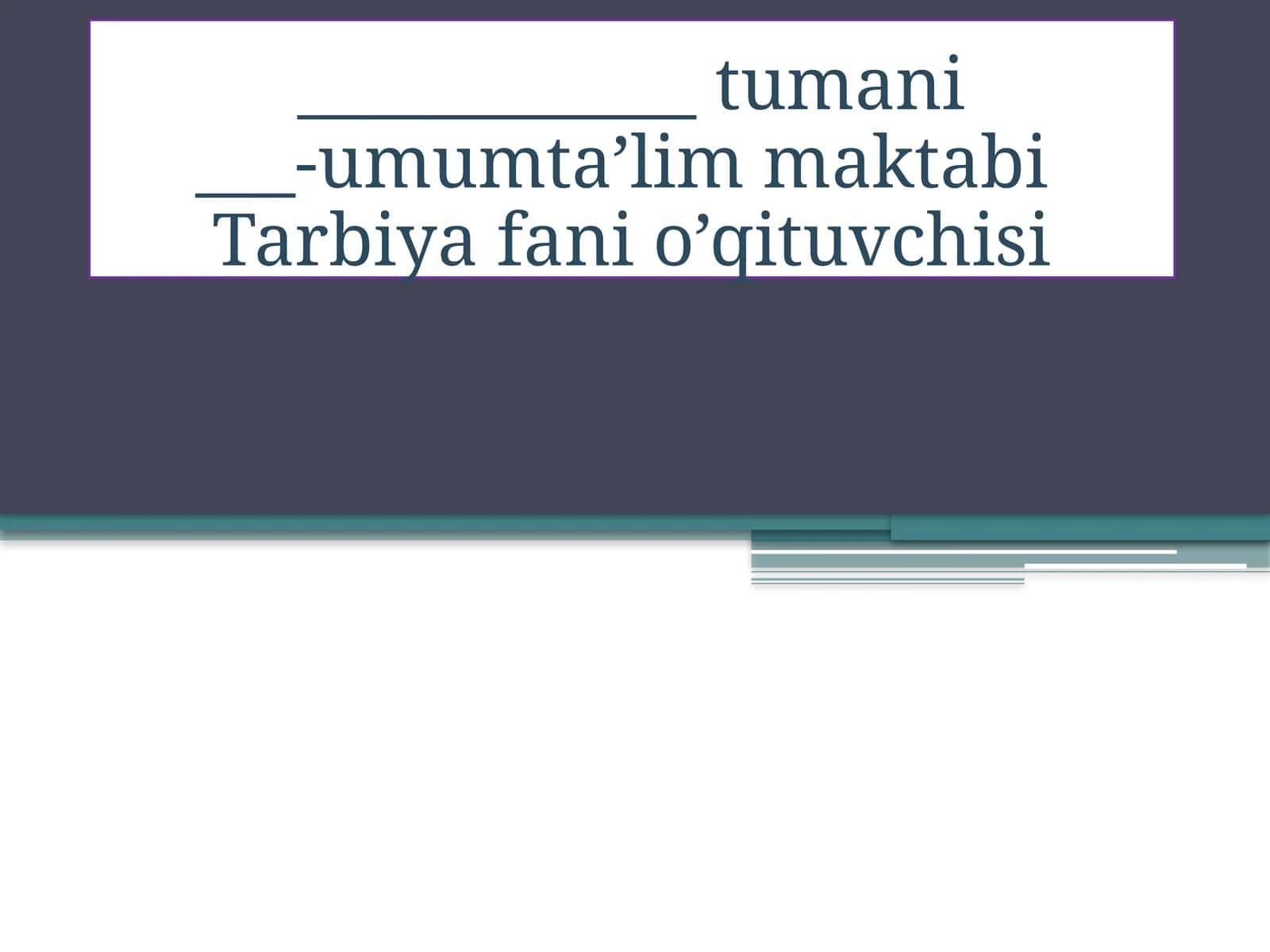 MINNATDORLIK YURAGIMDA YASHAYDI (6-sinf Tarbiya)