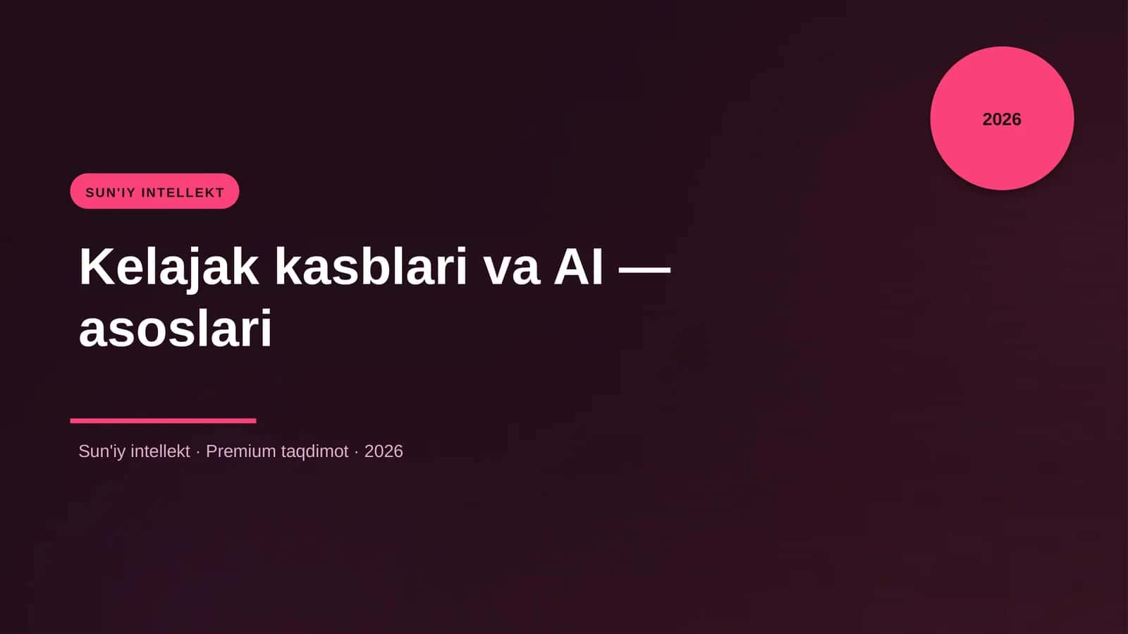Kelajak kasblari va AI — asoslari