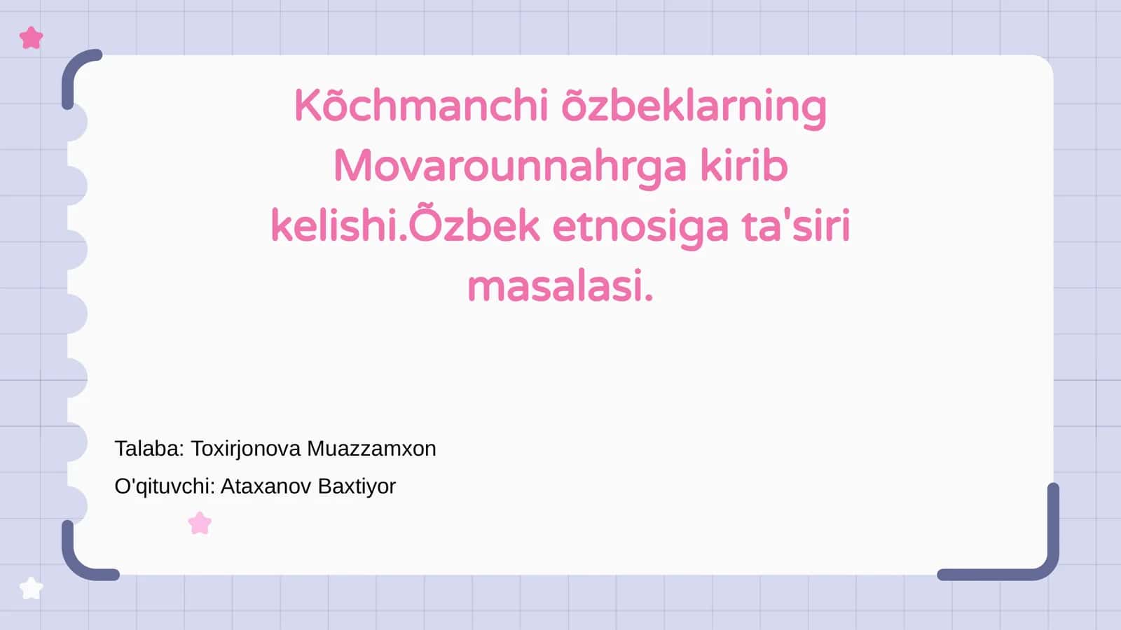 Kõchmanchi őzbeklarning Movarounnahrga kirib kelishi