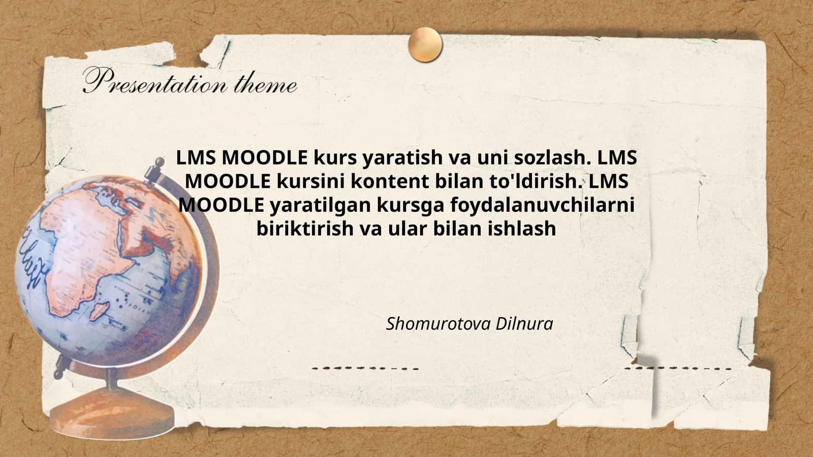 LMS MOODLE kurs yaratish va uni sozlash
