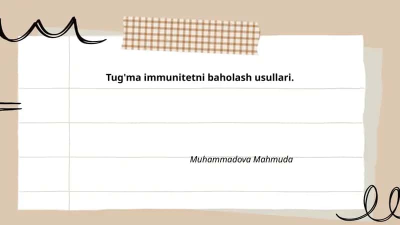 Tug'ma immunitetni baholash usullari