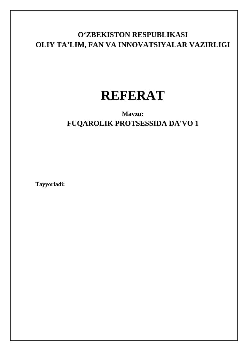 FUQAROLIK PROTSESSIDA DA'VO 1