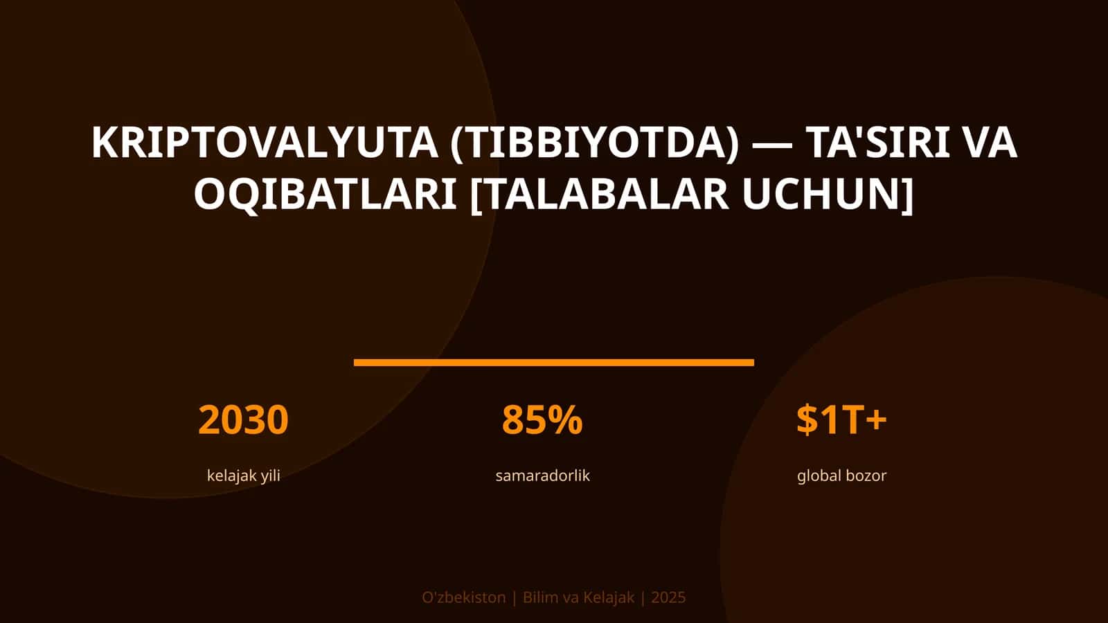KRIPTOVALYUTA (TIBBIYOTDA) - TA'SIRI VA OQIBATLARI [TALABALAR UCHUN]