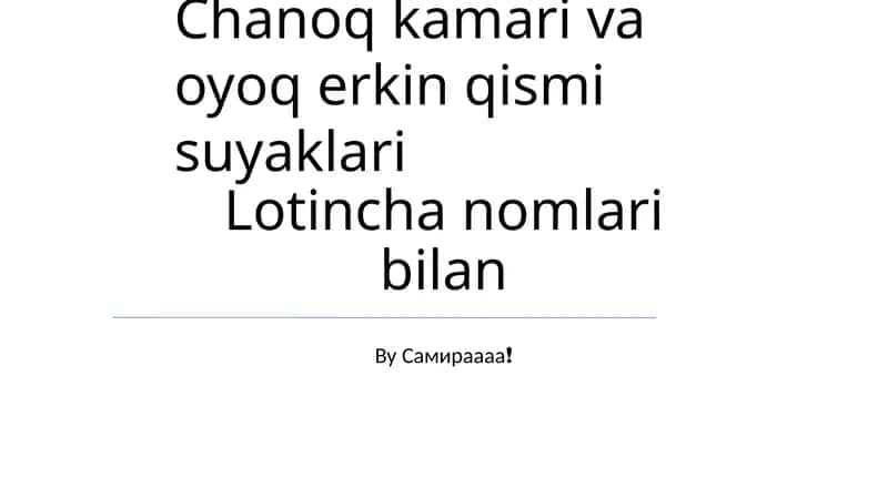 Oyoq suyaklari
