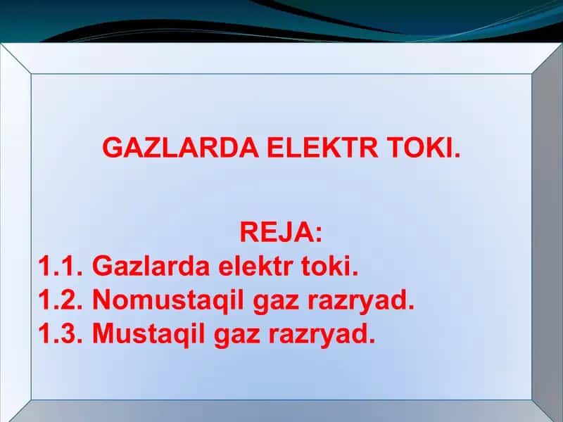 Gazlarda elektr toki