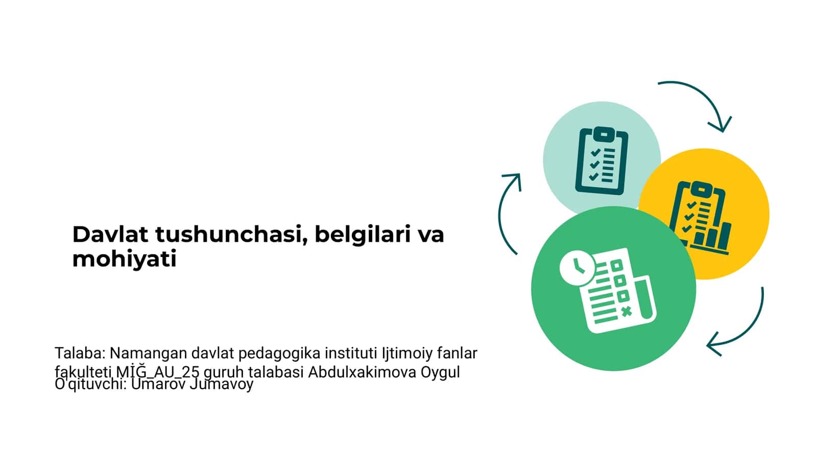 Davlat tushunchasi, belgilari va mohiyati