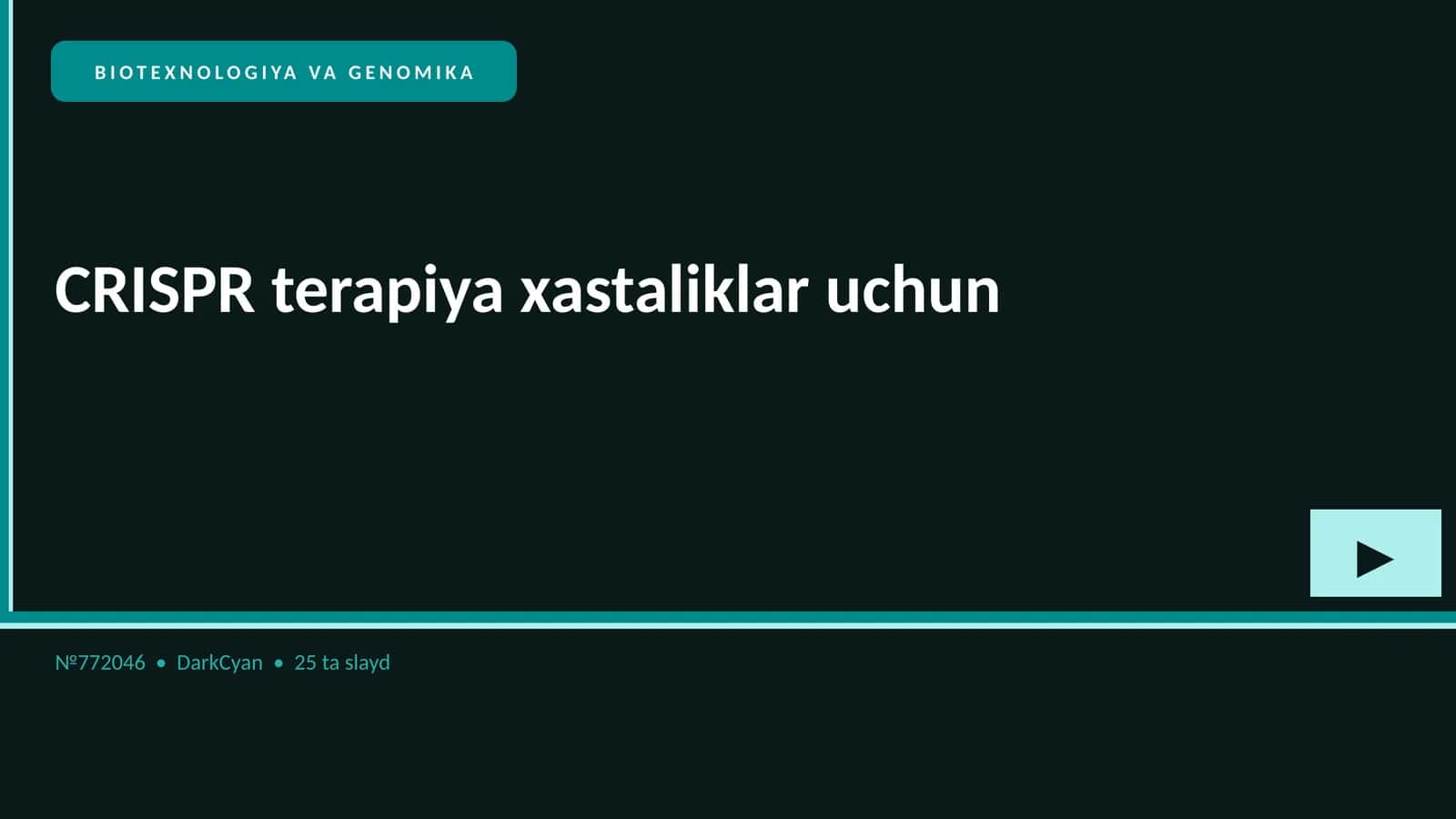 BIOTEXNOLOGIYA VA GENOMIKA
