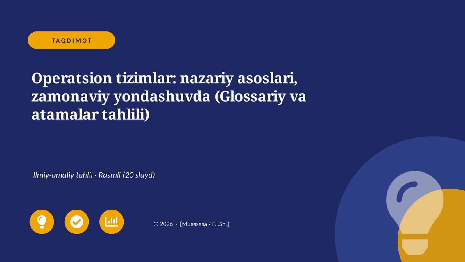 Operatsion tizimlar: nazariy asoslari, zamonaviy yondashuvda (Glossariy va atamalar tahlili)