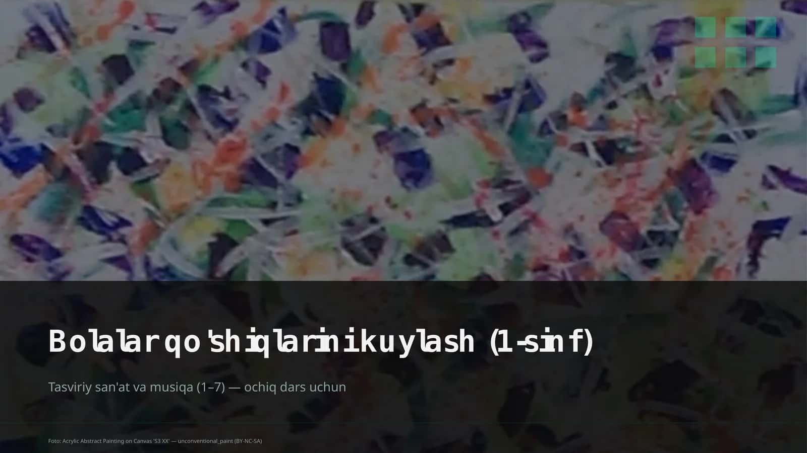 Tasviriy san'at va musiqa (1–7) — ochiq dars uchun