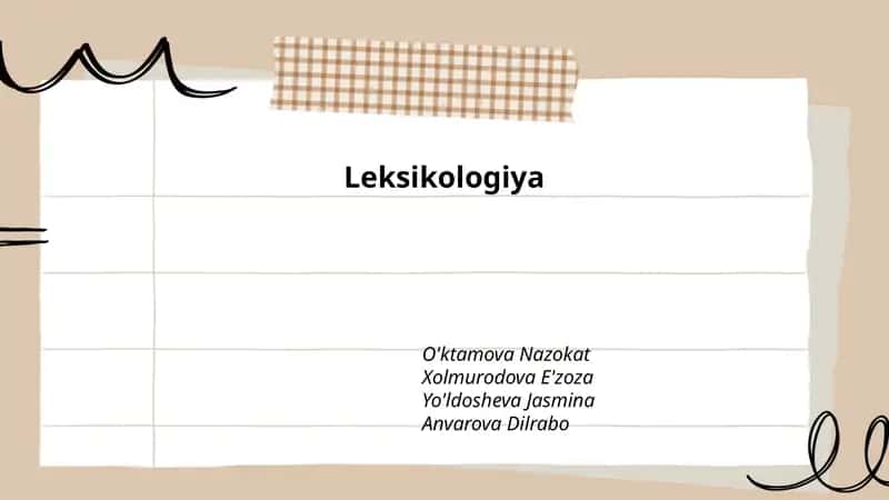 Leksikologiya