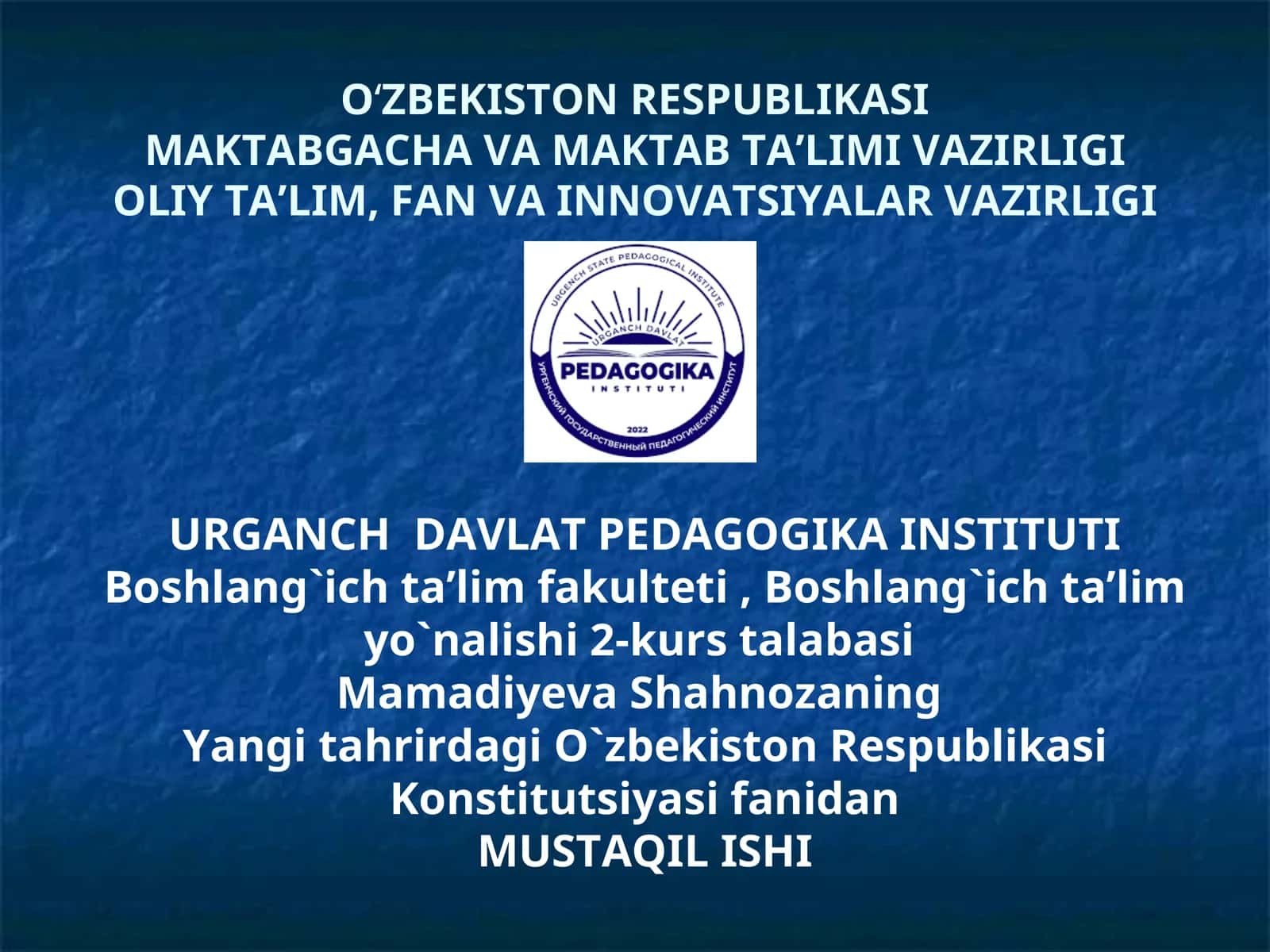 Miranda qoidasining O'zbekiston Konstitutsiyasida mustahkamlanishi va ahamiyati..ppt