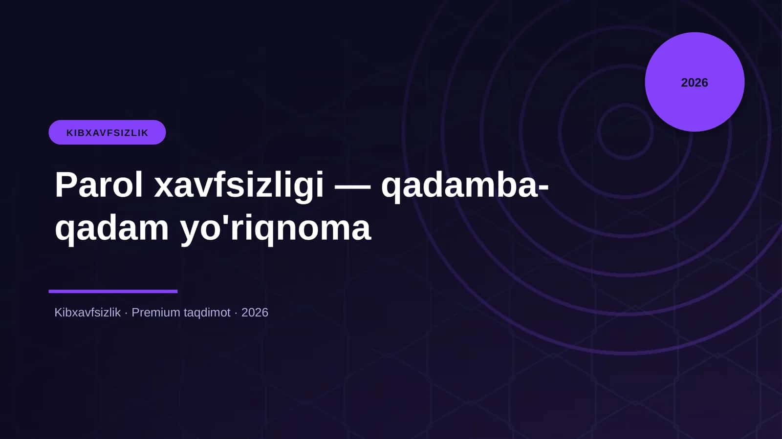Parol xavfsizligi — qadamba-qadam yo'riqnoma