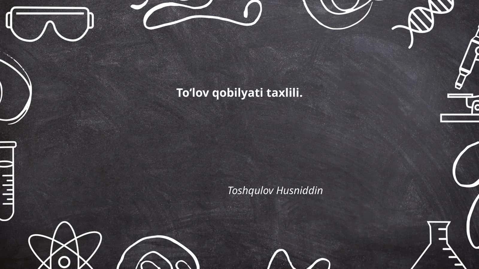 Toʻlov qobilyati taxlili