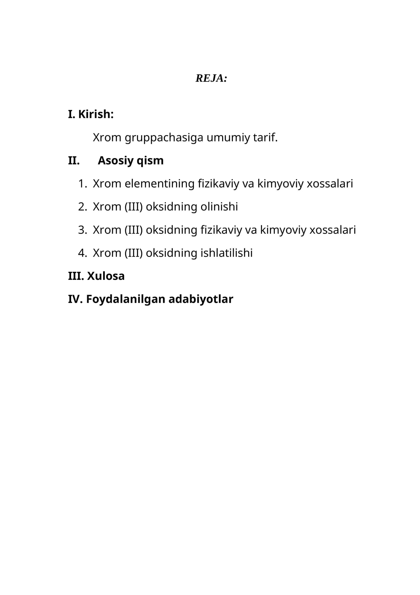 Xrom (III) oksidning fizikaviy va kimyoviy xossalari