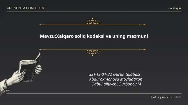 Xalqaro soliq kodeksi va uning mazmuni