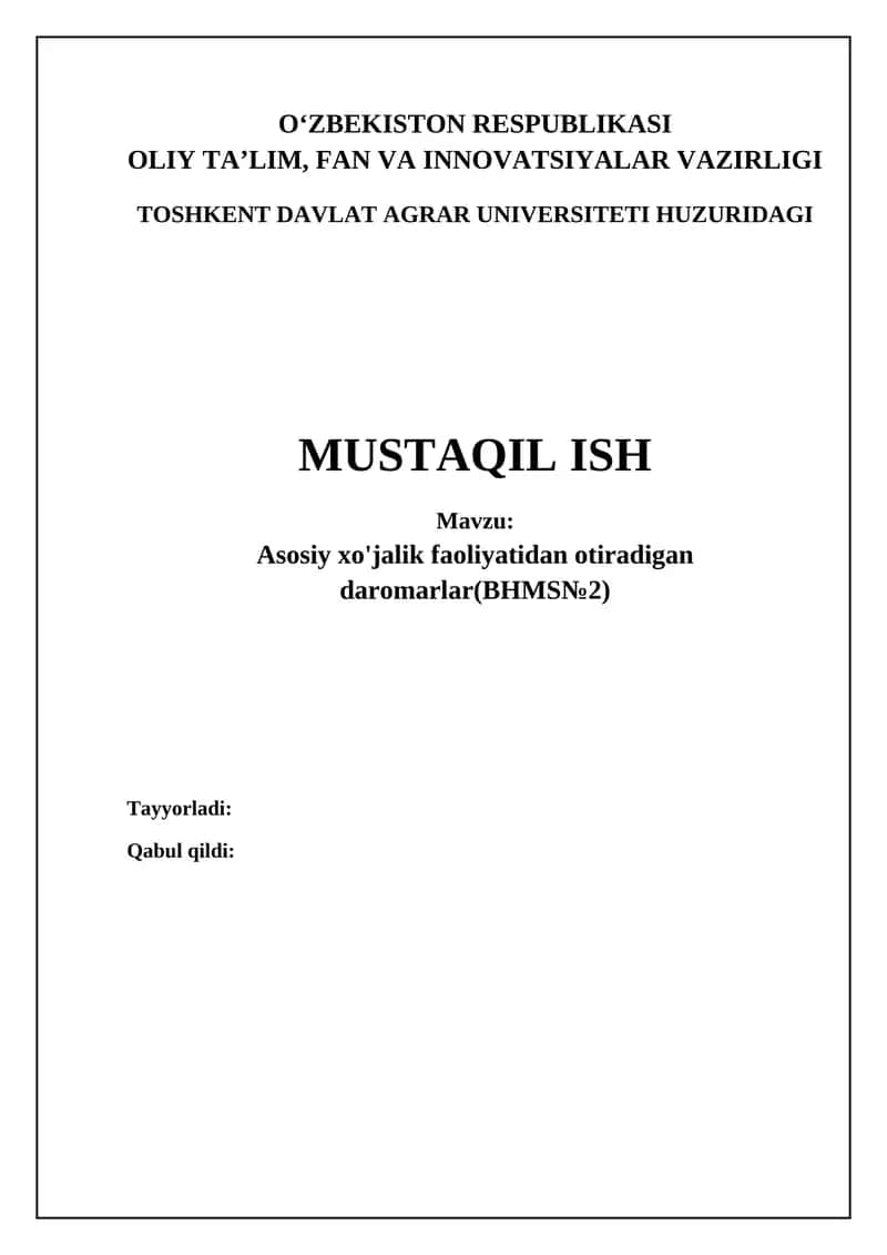 Asosiy iqtisodiy faoliyatdan olinadigan daromad: Ta'rif, turlari va hisoblash