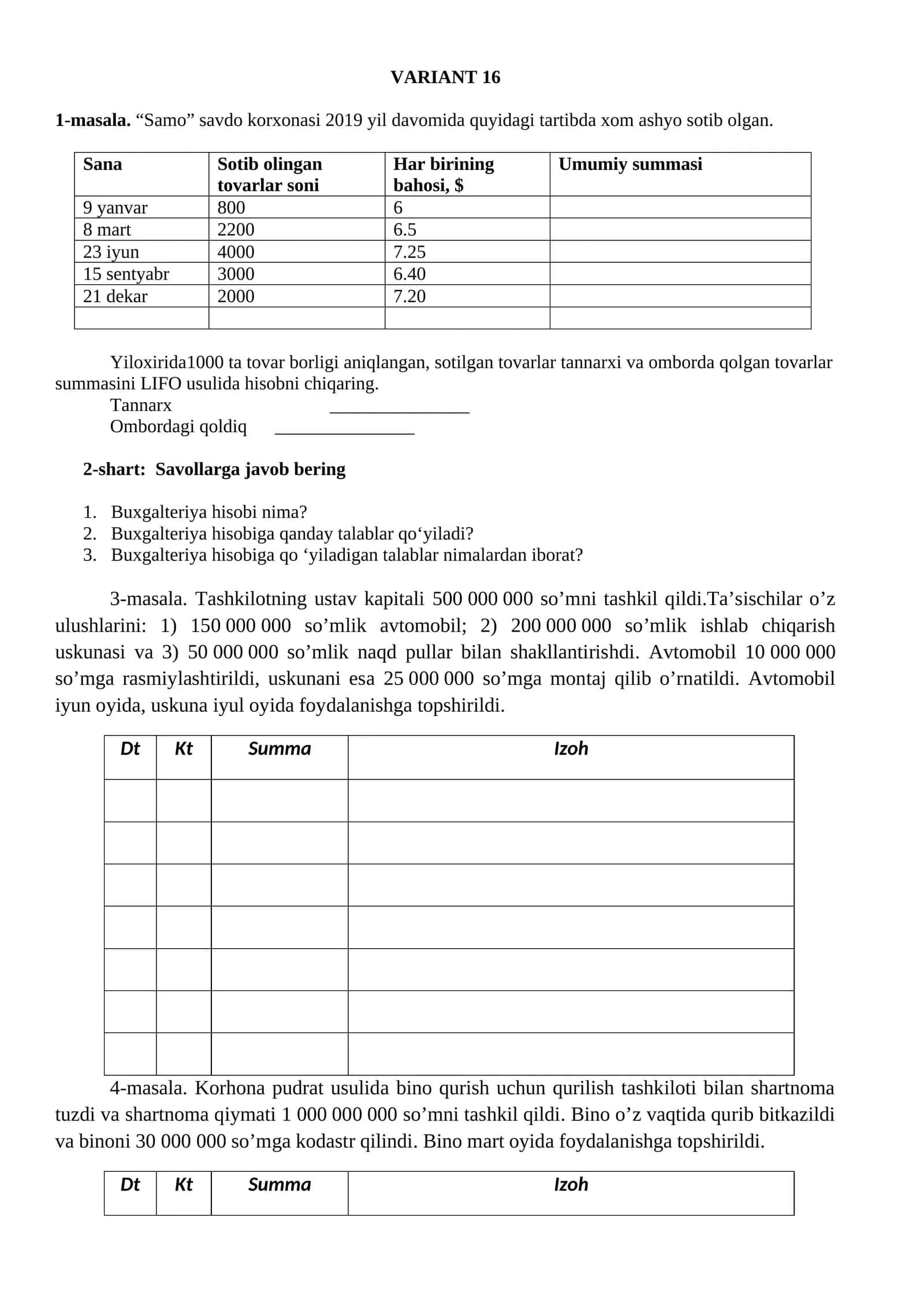 Samo savdo korxonasi 2019 yil davomida xom ashyo sotib olgan