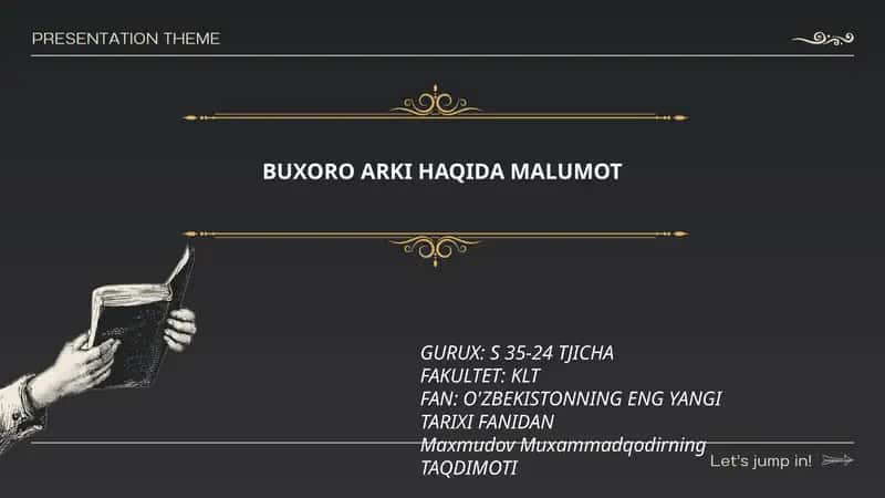 BUXORO ARKI HAQIDA MALUMOT