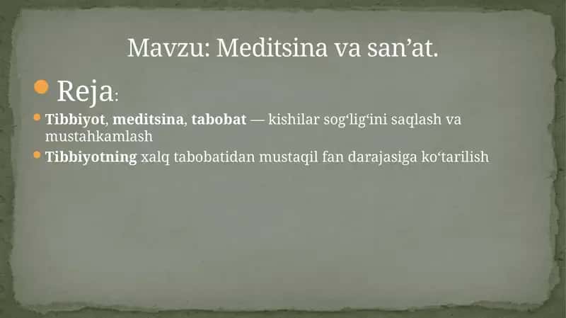 Meditsina va san’at
