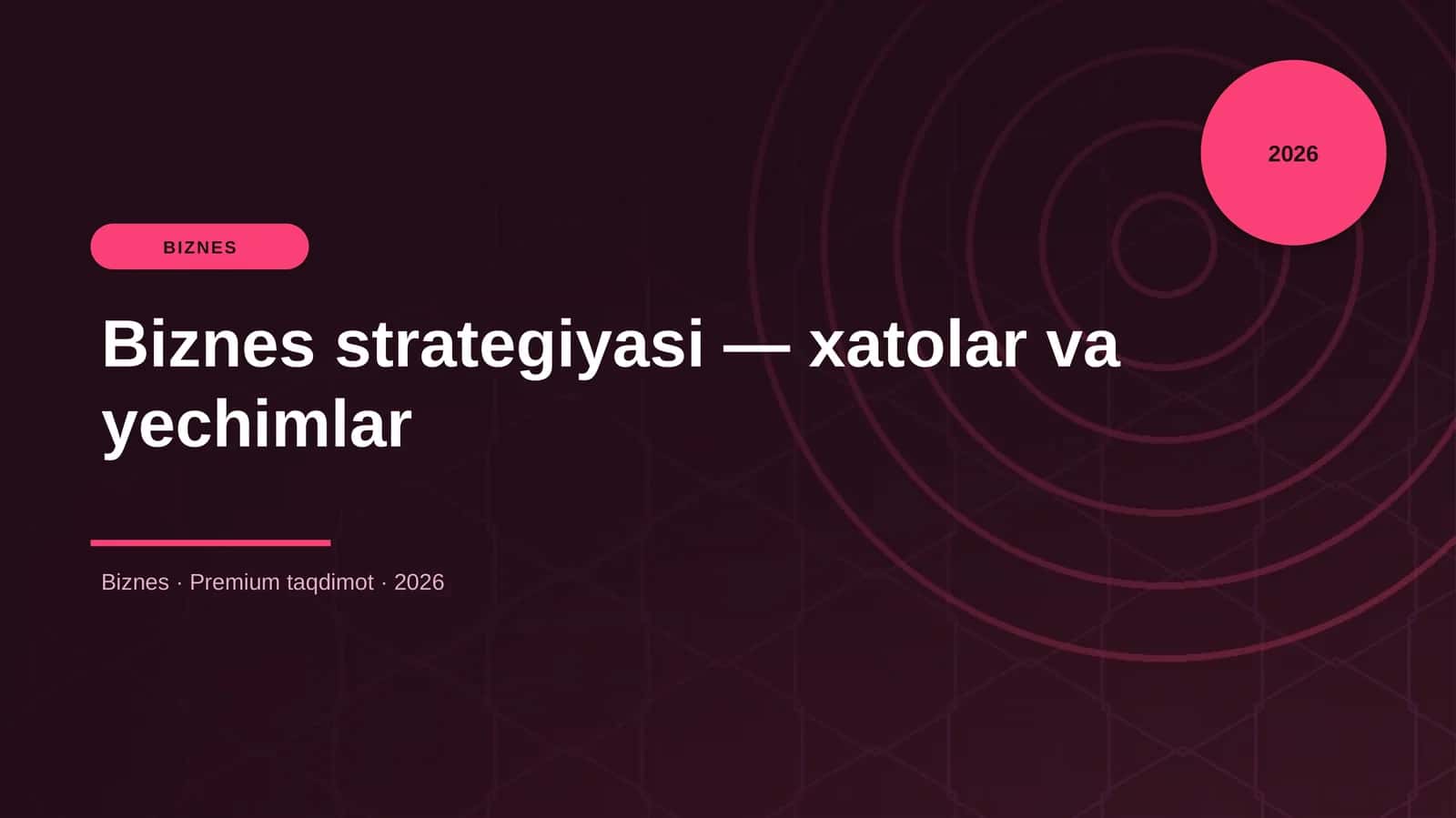 Biznes strategiyasi — xatolar va yechimlar