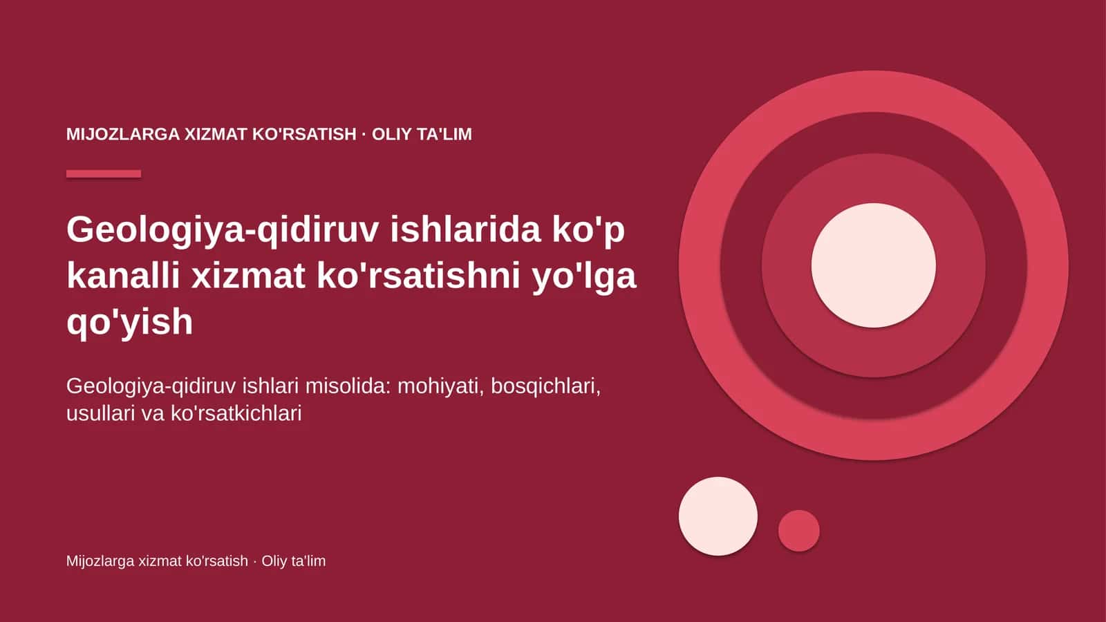 geologiya qidiruv ishlarida ko'p kanalli xizmat ko'rsatishni yo'lga qo'yish 4679