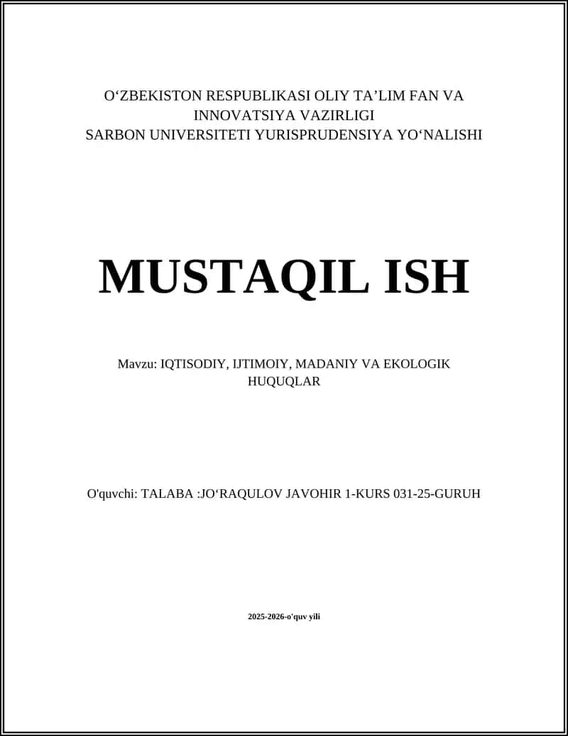 Iqtisodiy va ijtimoiy huquqlar