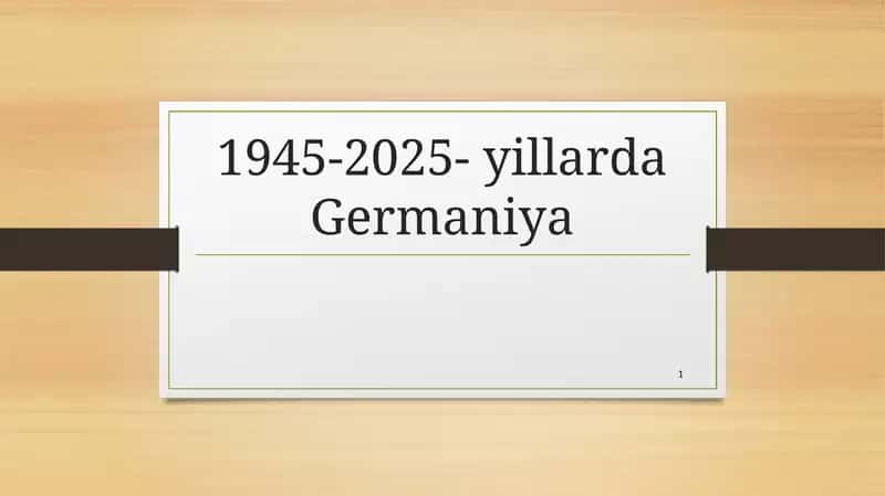 1945-2025-yillarda Germaniya