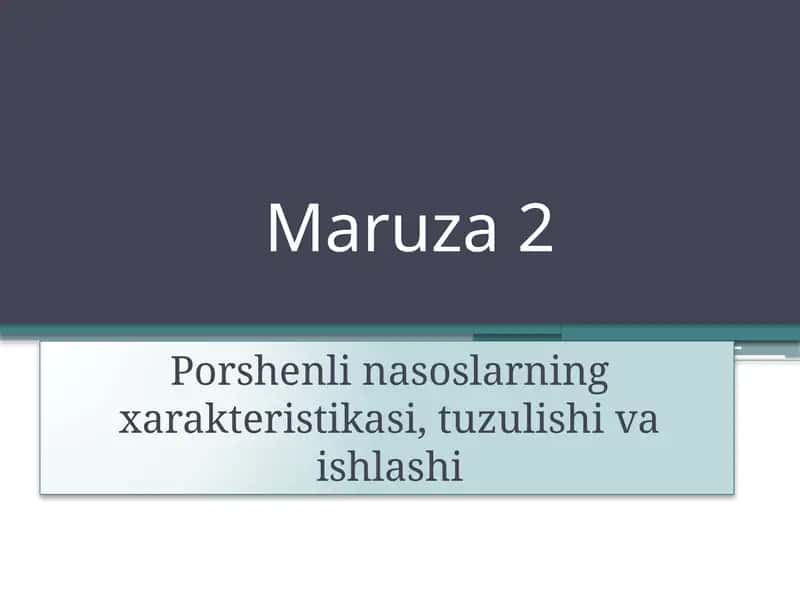 Porshenli nasoslar
