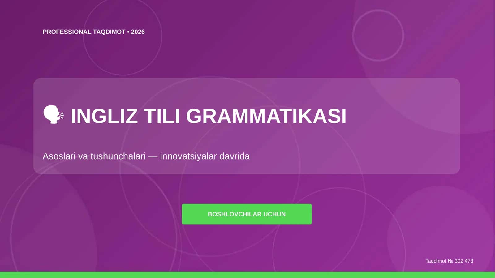 INGLIZ TILI GRAMMATIKASI