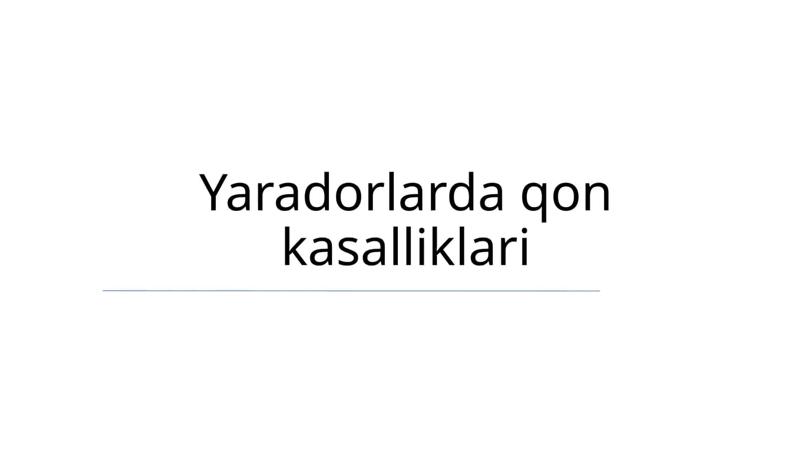Yaradorlarda qon kasalliklari