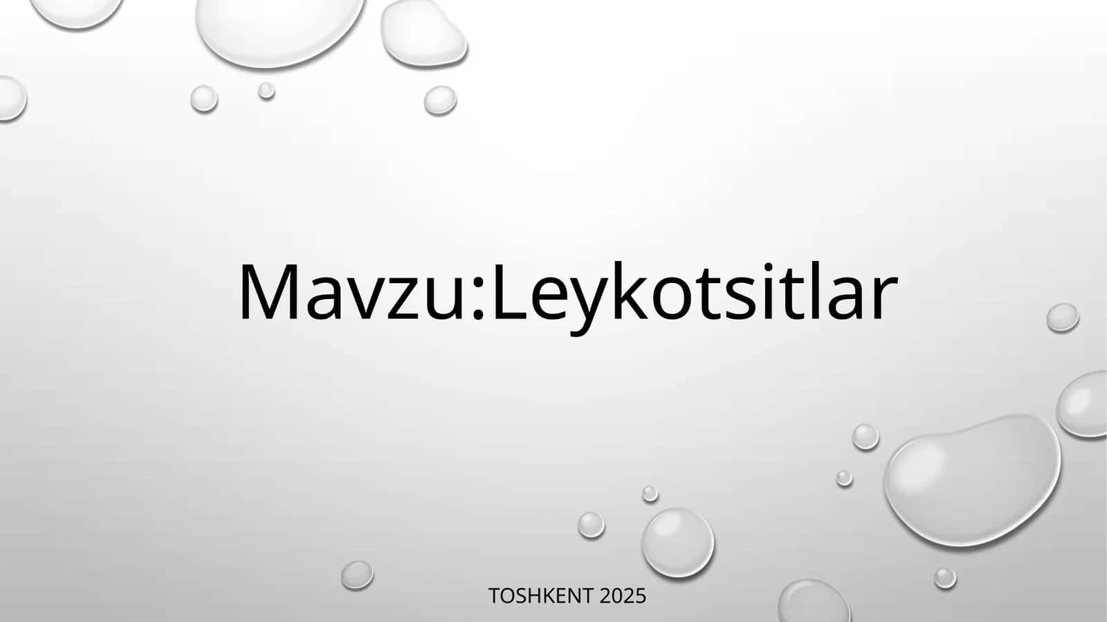 Leykositlar fiziologiyasi 1