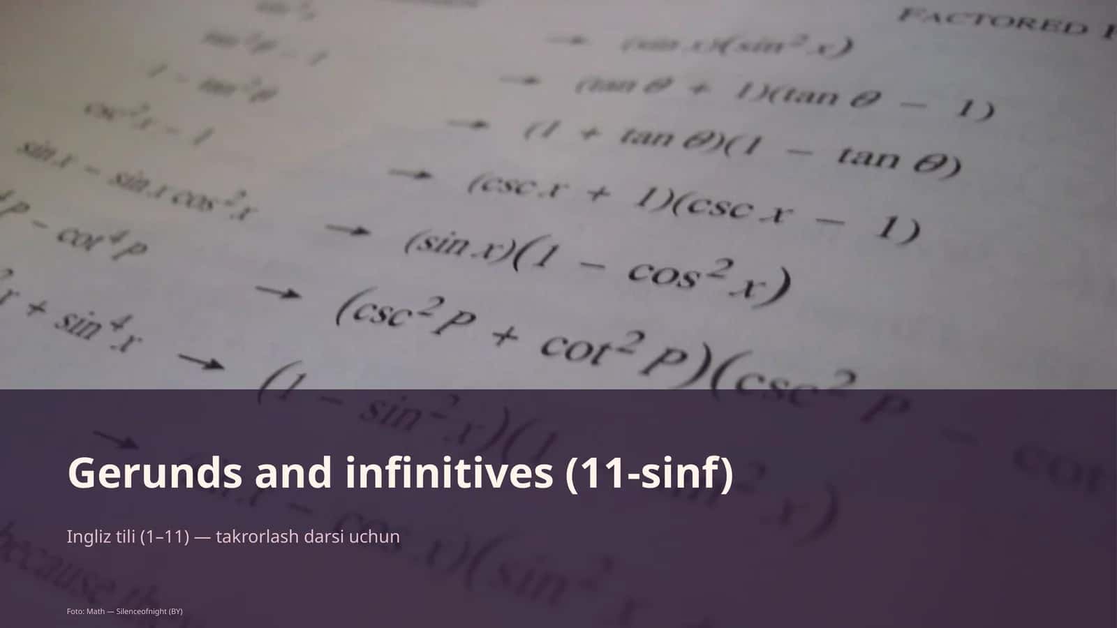 Gerunds and infinitives (11-sinf)