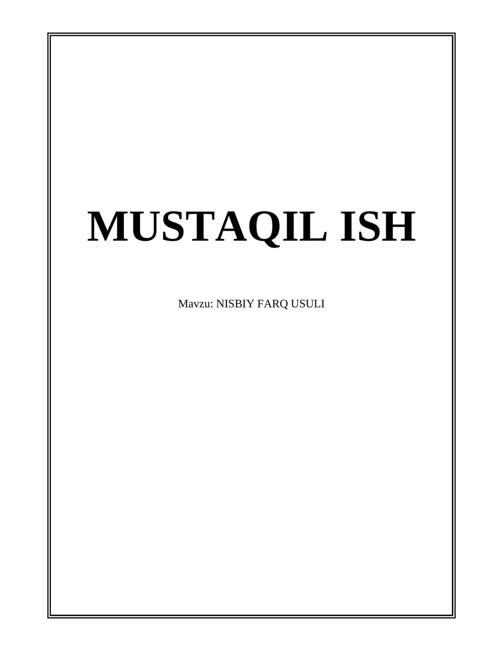 Nisbiy farq usuli
