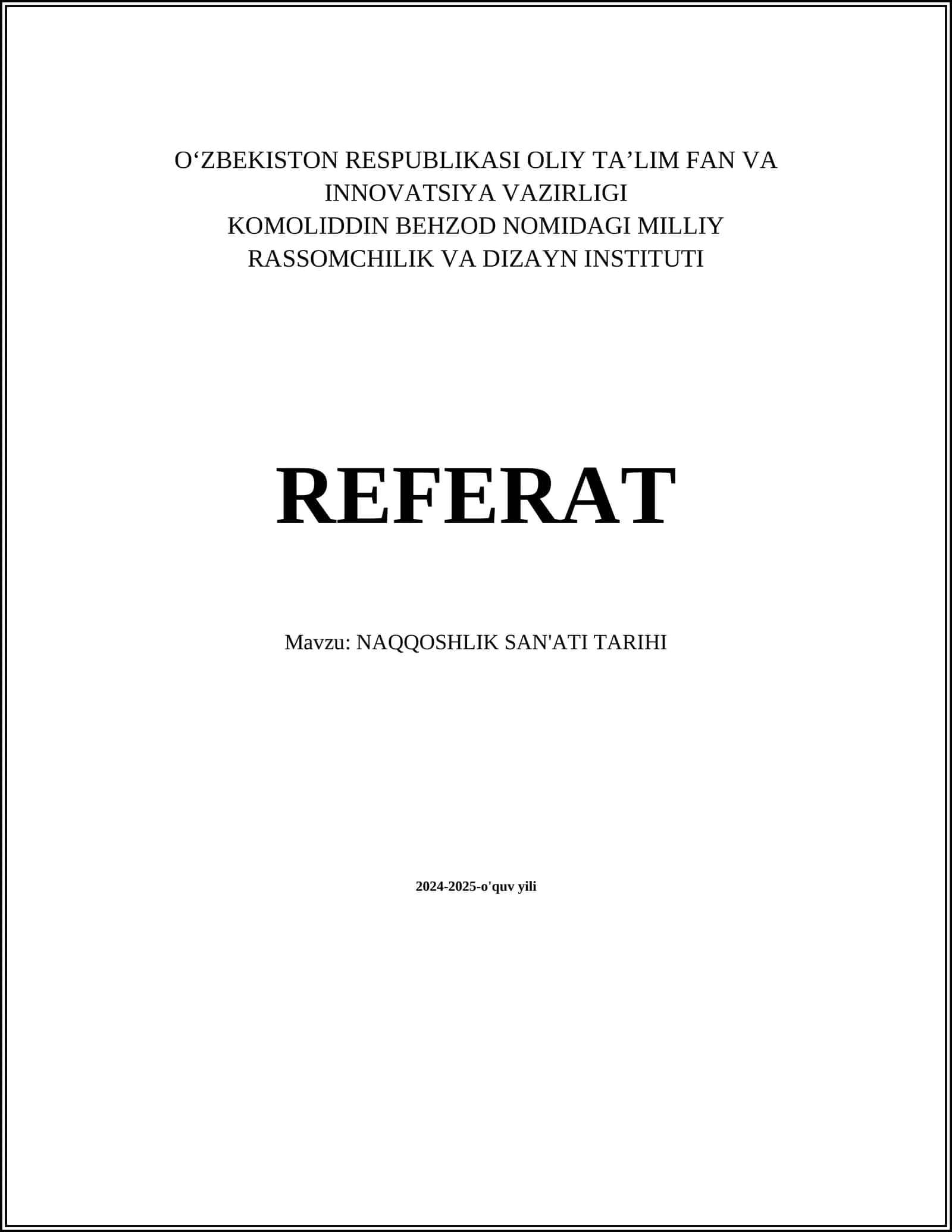 NAQQOSHLIK SAN'ATI TARIHI