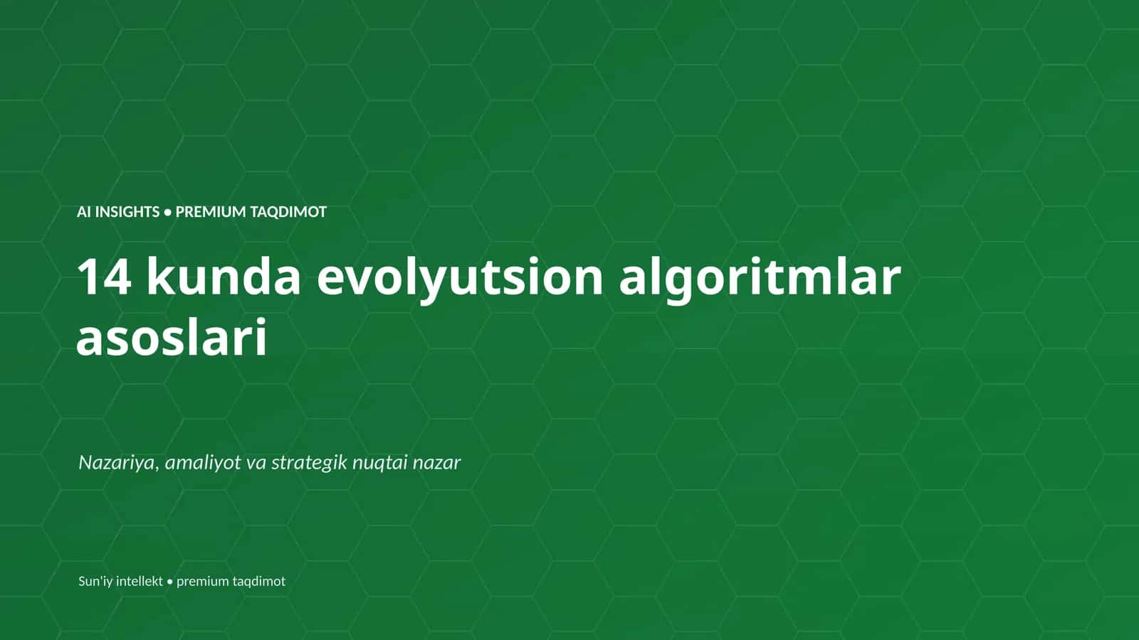 Evolyutsion algoritmlar asoslari