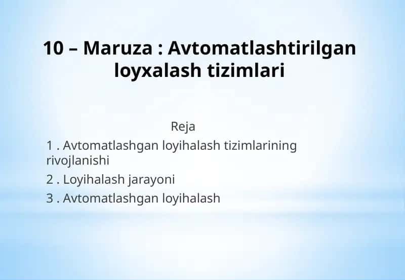 Avtomatlashtirilgan loyihalashtizimlari