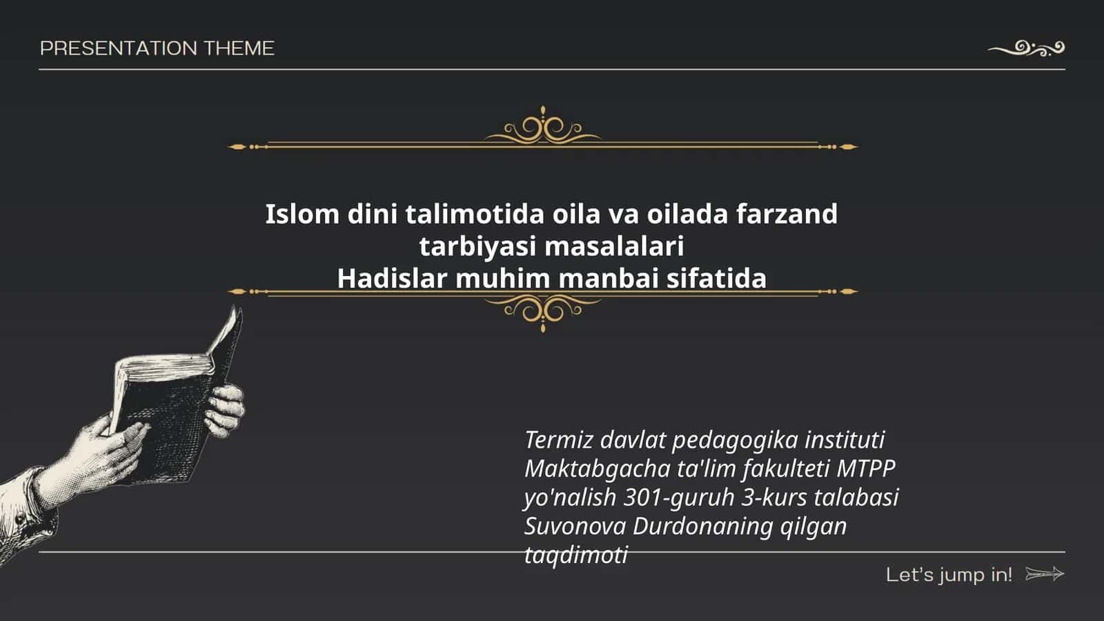MTPP yo'nalish 301-guruh 3-kurs talabasi Suvonova Durdonaning qilgan taqdimoti