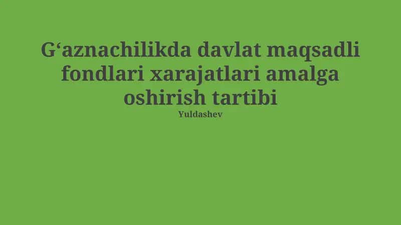 Davlat maqsadli jamg'armalari: turlari va xarajat asoslari