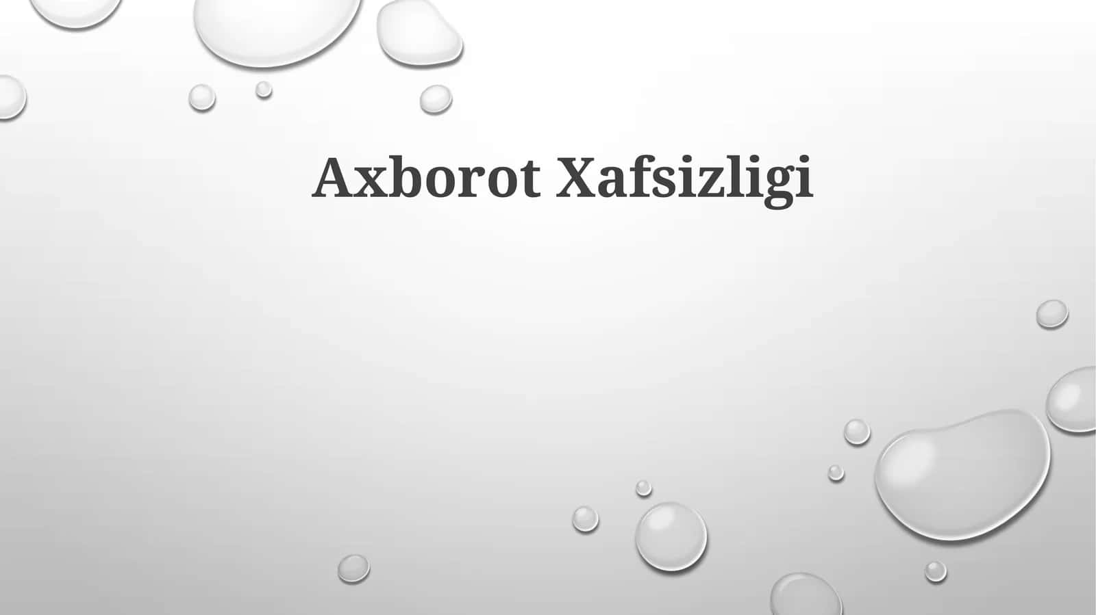 Xavfsizlik asoslari