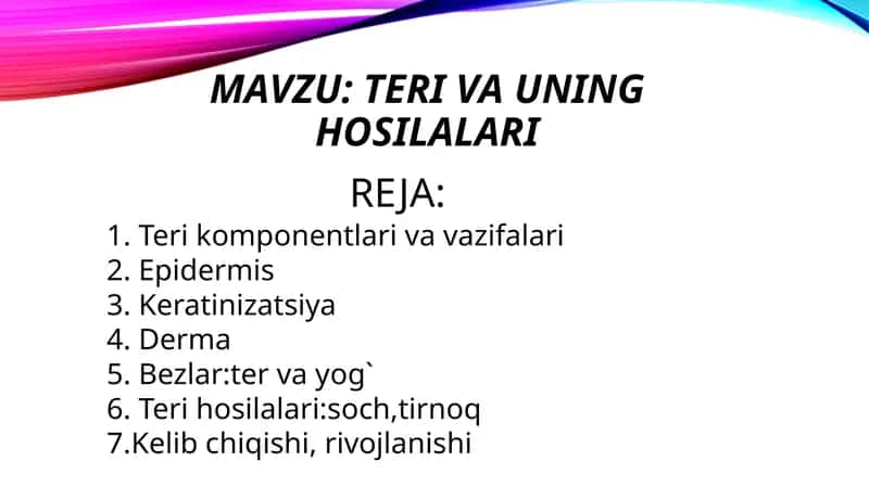Teri va uning hosilalari