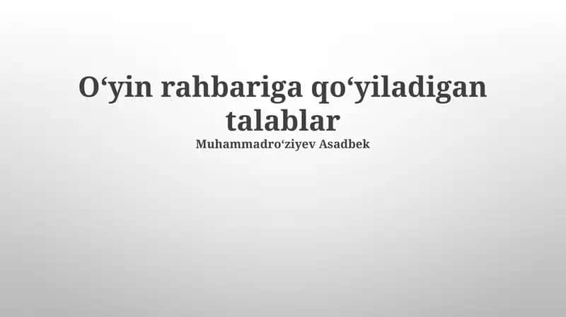 Adolatli va Balansli O'yinni Ta'minlash