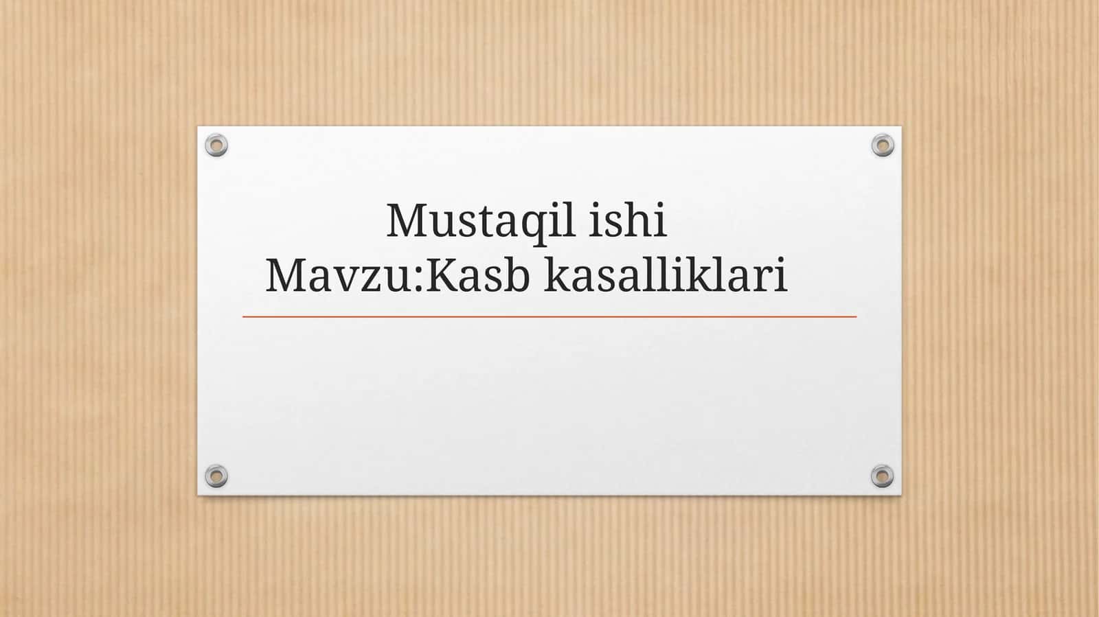Kasb kasalliklari